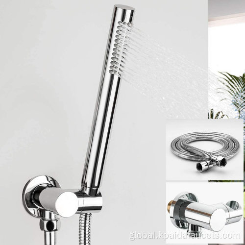 Rain Shower Set 8 inch round chrome brass wall mounted rain concealed shower set with handheld shower Factory